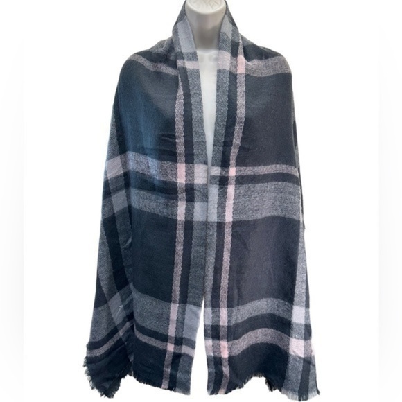 Blanket scarf in gray and pink l color - Picture 1 of 4